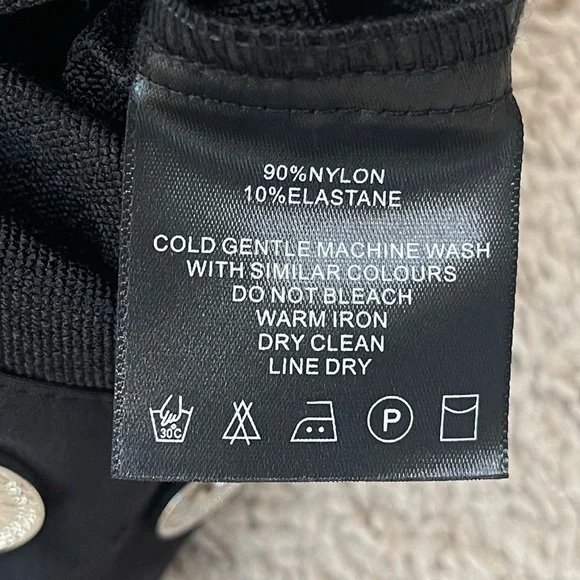 Maniere De Voir Black High-Rise Women’s Cargo Nylon Blend Utility Pants Size 6 - Picture 11 of 15